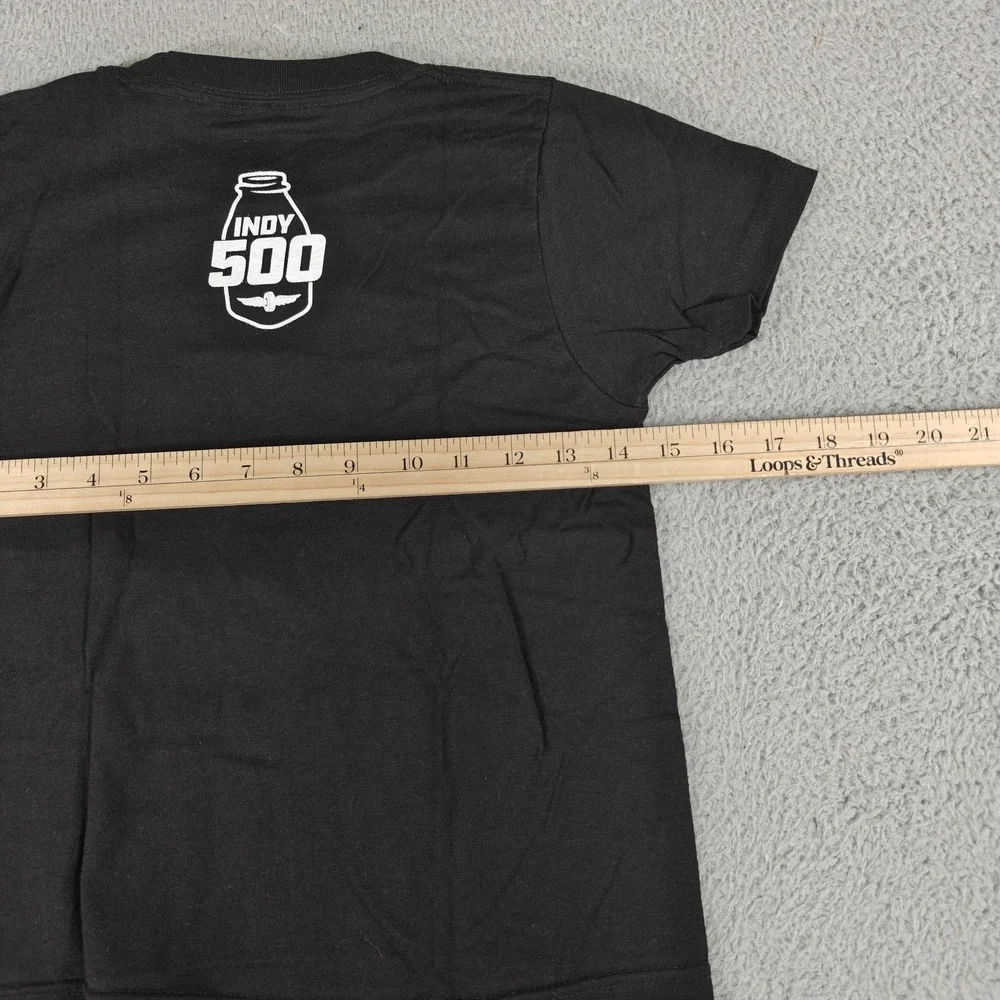 Indianapolis Motor Speedway Shirt Youth Small Black Indy 500 Racing Milk Tee IMS